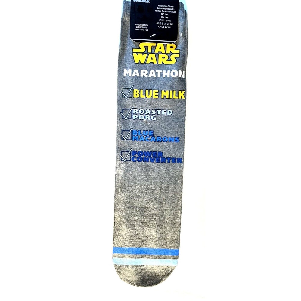 Disney Parks Star Wars Marathon Socks Blue Milk, Roasted Porg, Macarons